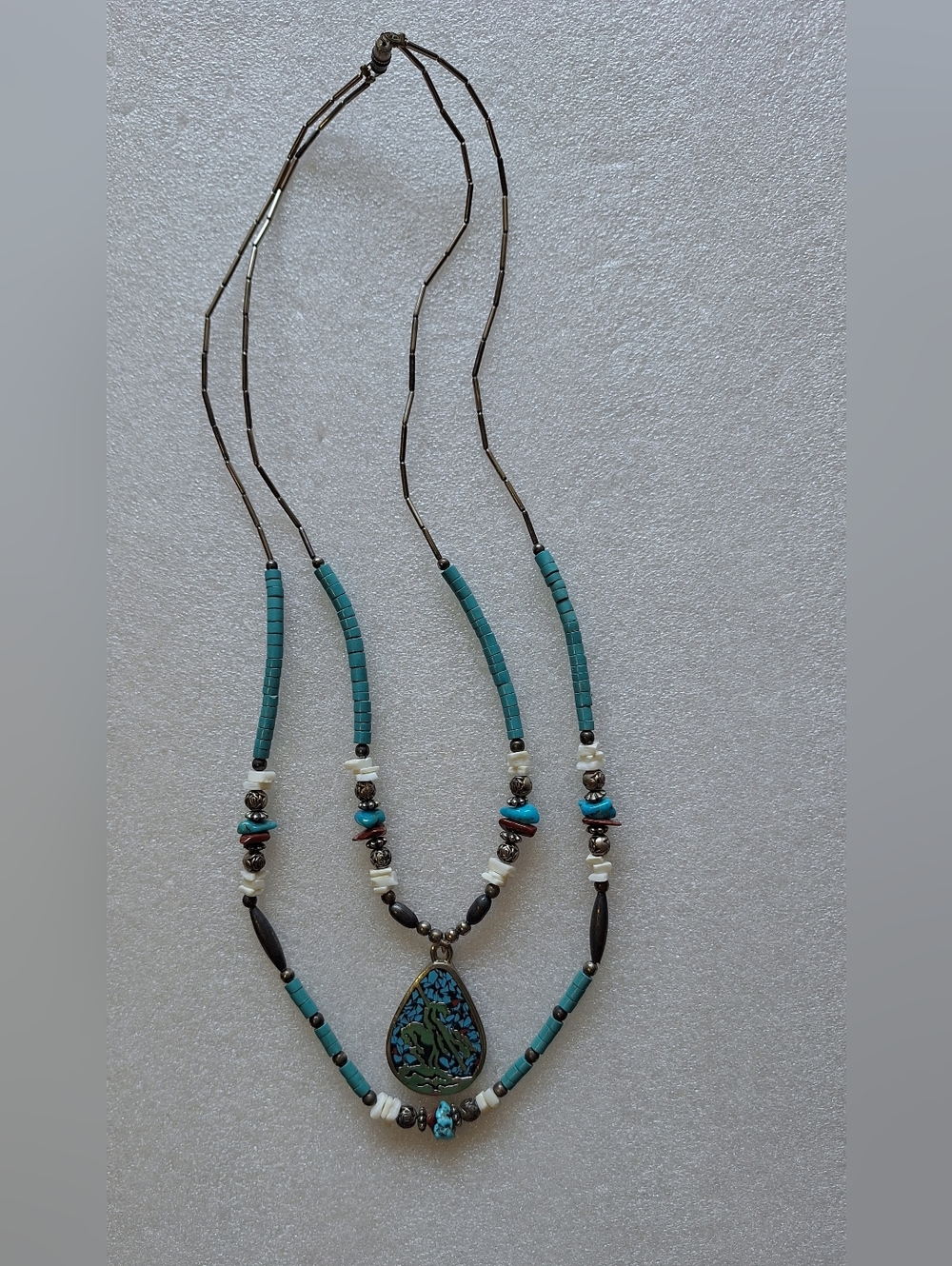 🌵 Rare Vintage ©SSI "End of the Trail" Southwest Necklace